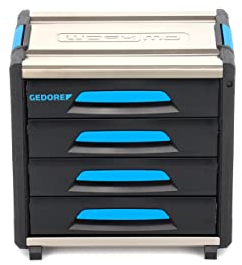 GEDORE Werkzeugbox WorkMo B2, 4 Schubladen, 1 Fach, Plastik/Alu, mit Zubehör abschließbar, leer, Werkzeug-Mobil 1110 WM-24