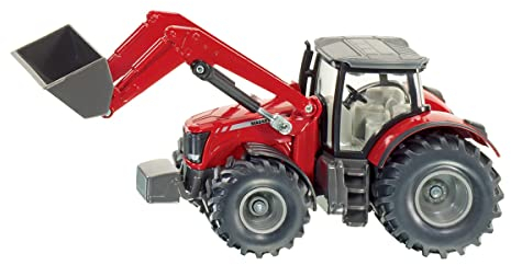 siku 1985, Massey Ferguson 8690 Traktor mit Frontlader, 1:50, Metall/Kunststoff, Rot, Viele Funktionen