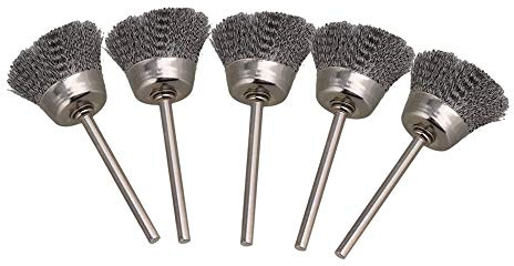 BQLZR Bowl Shape 25MM diameter end brushes Stainless Steel Wire Brush Drill End 1/8 shank Pack of 5