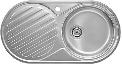 Roca A870940845 - Inoxidable Duo-80 1C 1E/I Aparato - Fregadero - De Acero Inoxidable - Modelo Duo - Para Encastrar, Con Rebosadero, Preparado Para Acoplar Grifería Monobloque