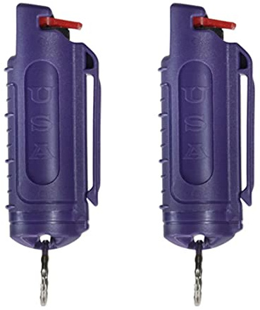 Police Magnum Keychain Pepper Spray Self Defense- Tactical Safety Tools- Maximum Strength Security- Made in The USA-2 Pack Purple INJ