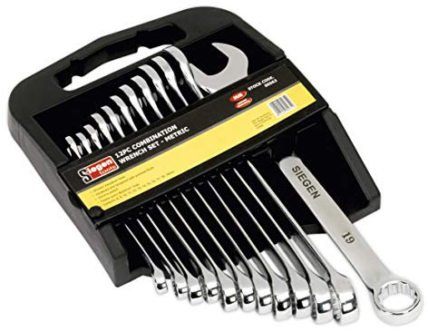 Sealey S0563 Metric Combination Spanner Set, 12 Pieces,Silver