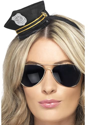 Smiffys Mini sombrero de policía para disfraz de adulto