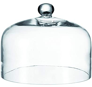 Leonardo Cupola Glocke mit Knopf, Höhe 22 cm, Durchmesser 29 cm, handgefertigtes Klarglas, 042619
