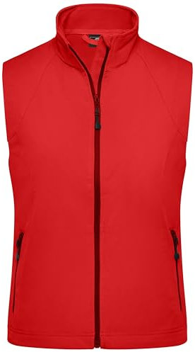 James & Nicholson Damen Softshell Weste - Taillierte Weste aus elastischem Softshell | Farbe: red | Grösse: M