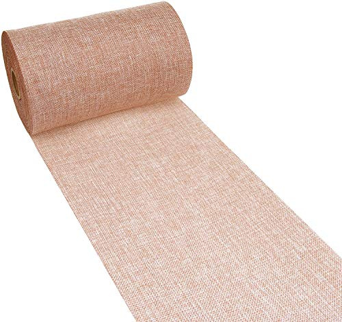 DEKO AS Shabby Chic Leinenoptik Tischläufer, Polyester geruchsneutral, Kupfer, 20 cm x 5 m