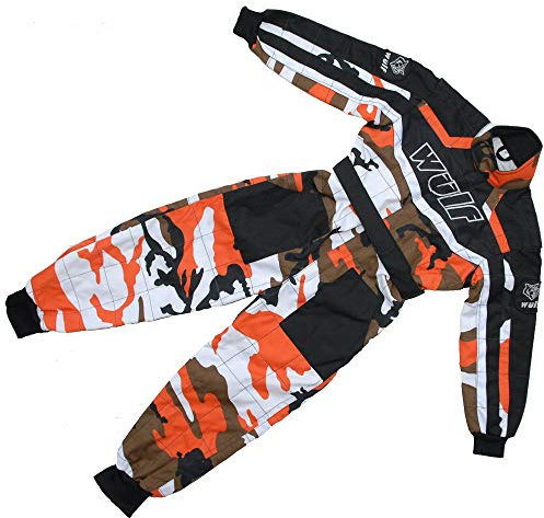 Wulfsport Junior - traje de Kart niños con diseño de camuflaje, mono para Motocross Quad, carreras.