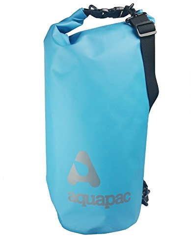 Aquapac Wasserdichter Trockenbeutel TrailProof Drybag 25l, Cyan blau, 50 x 24 x 3 cm, 25 Liter, 736 | Robuster, wasserdichter Packsack, Schultergurt, hergestellt in Großbritannien, 5 Jahre Garantie, Wassersport, Mountainbiking