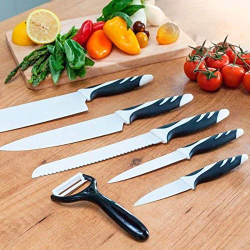 Cecotec C01023 - Set de 6 Cuchillos Profesionales suizos, Color Negro