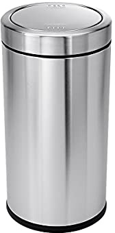 simplehuman 55 Liter / 14.5 Gallon Commercial Swing Top Trash Can, ADA-Compliant, 11-20 Gallons, Brushed Stainless Steel
