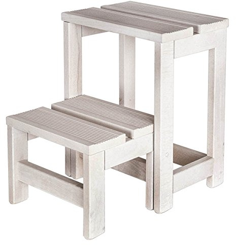Aranaz Escabeau en Bois de hêtre, Blanc