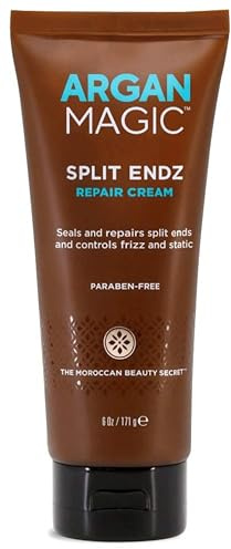 Argan Magic Split Endz Cream - Instantly Binds Frayed and Separated Ends While Preventing Future Breakage | Controls Frizz | Paraben Free, (6 oz)