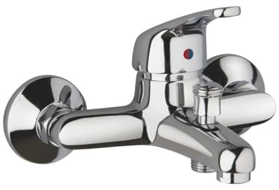 Kiamami Valentina Rubinetto Miscelatore Esterno Monocomando Vasca Future | Cartuccia ceramica 40 mm, finitura cromata, stile classico, compatibile con doccetta e piletta non incluse