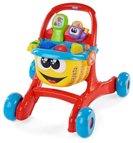 Chicco - Gioco Primi Passi Lello Il Carrello Italiano/Inglese 4in1, Per Imparare a Camminare, Forme e Incastri, Scanner Removibile per Fare la Spesa, Multiattività, Batterie incluse 9-24 Mesi