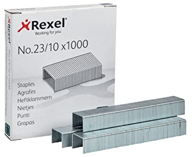 Rexel Heftklammern Typ 23/10 aus Stahl, Qualitätsheftklammern, 1000 Stück