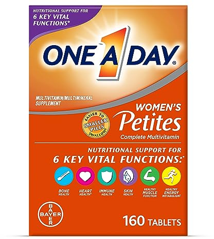 One A Day Women’s Petites Multivitamin,Supplement with Vitamin A, C, D, E and Zinc for Immune Health Support, B Vitamins, Biotin, Folate (as folic acid) & more,Tablet, 160 count