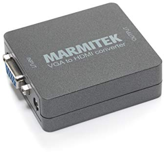 VGA auf HDMI Adapter - Marmitek Connect VH51 - Konverter PC zu Beamer - 3,5 mm Audio-Anschluß - Full HD - Keine Software notwendig - 720 oder 1080P selbst wählen - automatische Zoomfunktion