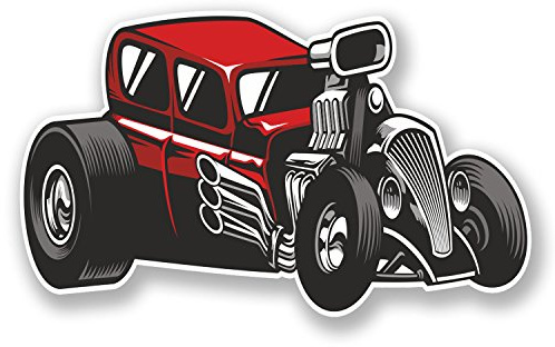 2 x 10cm Hot Rod Classic Car Vinyl Stickers Decal Laptop Tool Box Racing #6685 (10cm Wide x 6cm Tall)