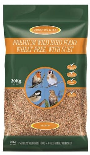 Johnston & Jeff Premium Wild Bird Food, Wheat Free with Suet 20 kg