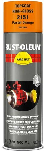 RUST-OLEUM 2151 Hard Hat Topcoat Ral-Colours, The Nr. 1 Industrial Paint Aerosol. Go Further, Work Faster, Last Longer!, Pastel orange-RAL 2003