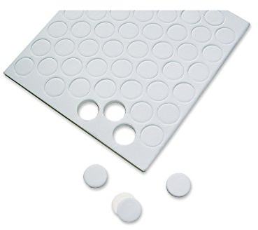 Rayher Hobby 3329700 3D-Klebepunkte, 13 mm ø, 3 mm stark, 2 Platten à 52 Klebepads, rund, beidseitig klebend