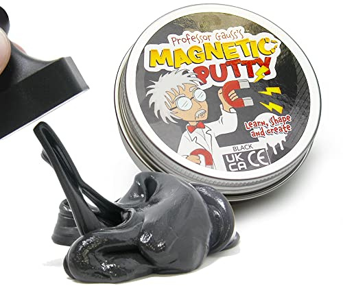 Professor Gauss™ Magnetputty Mit Skittle Magnet Für Kinder, Jungen, Mädchen, Wissenschaft, Lernen und Spaß - Schwarze GOO