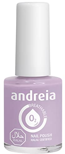 Andreia Nagellack Halal - Atmungsaktiv Luft - Wasser-Durchlässig - Ungiftig Farbintensiv - Naturkosmetik - Farbe B1 Blau - Schattierungen von Lila 10.5 ml