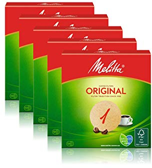 Melitta Rundfilterpapier 1, Naturbraun, 5er pack