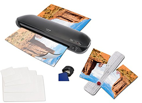 Olympia Premium 4 in 1 Laminierset DIN A3 Laminiergerät A 330 Plus mit Trimmer, Folien und Eckenrunder und 100 gemischten Folien von Din A4 bis Visitenkartengröße