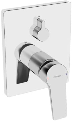 Hansa 89843083 Fertigmontageset / Einhand-Wannen-Batterie HANSATWIST | mit Sicherungseinrichtung, Schalldämpfer und BLUESWITCH Umstellung Wanne/Brause | 21/21 l/min