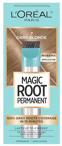 L’Oréal Paris Magic Root Permanent Hair Color, 10 Minute Root Coloring Kit with 100% Gray Hair Coverage, 7 Dark Blonde, 1 Count