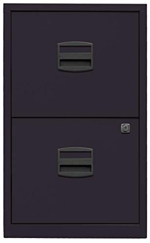 Bisley Home Hängeregistraturschrank PFA, 2 HR-Schubladen, Metall, 633 Schwarz, 40 x 41.3 x 67.2 cm | 2 Schübe, schwarz