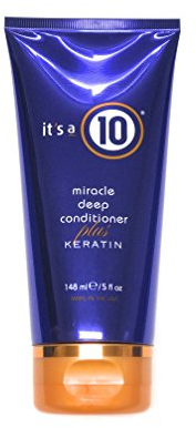 It's a 10 Haircare - Miracle Deep Conditioner Plus Keratin Hair Mask, Smoothing and Moisturising for Dry, Damaged Hair, Colour Safe, Natural Ingredients, 148ml
