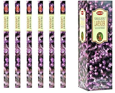 Indien Saum Precious Lavendel Räucherstäbchen 6 Packungen x 8 Sticks, Wicca Pagan 8 GM quadratisch Box