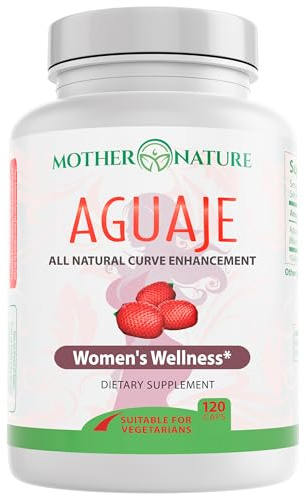 Mother Nature Aguaje Curves Capsules for Women, 1000mg (120ct), Natural & Sustainably Sourced Aguaje Fruit from Peru for Female Health, Hormone Balance, Curve Enhancer, Vegan, Non-GMO & Gluten-Free