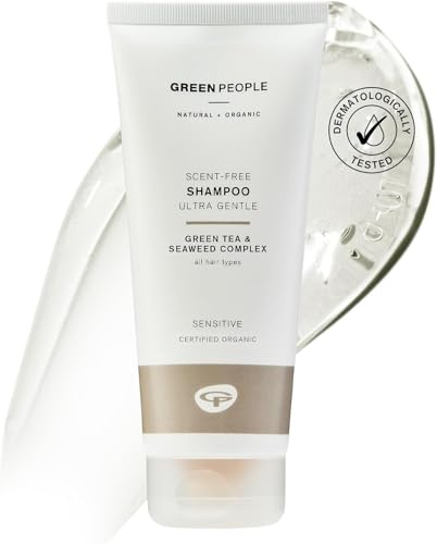 Green People Shampoo ohne Duftstoffe, 200ml | Für empfindliche Kopfhaut, Hypoallergen, Grüner Tee und Algen, Silikonfrei, Pflanzenaktive Inhaltsstoffe, Vegan