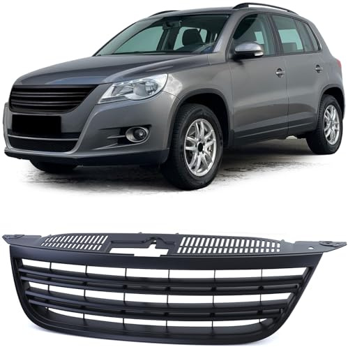 Sport Kühlergrill ohne Emblem mit Doppelrippe Schwarz für VW Tiguan 5N 2007-2011