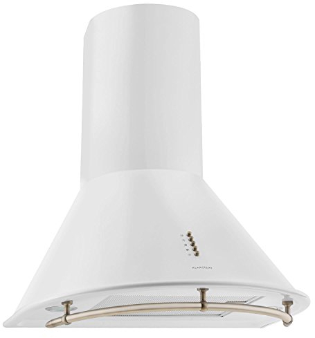 Klarstein Lumio Neo Campana extractora retro, 60cm, 610 m³/h, clase A, acero inoxidable, 3 niveles de potencia, atractivo diseño, filtro grasa apto para lavavajillas, Blanco