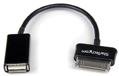 StarTech Cable OTG Samsung Dock 30 Pines a USB-A Hembra Negro (SDCOTG) | Compatible con dispositivos USB OTG On-the-Go, Para Samsung Galaxy Tab