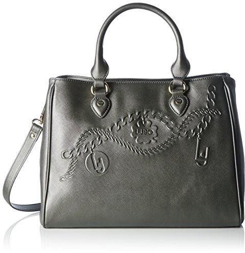Liu Jo BOSTON BAG N66227E0140 Damen Bowlingtaschen 34x27x17 cm (B x H x T), Grau (Gun metal 90011)