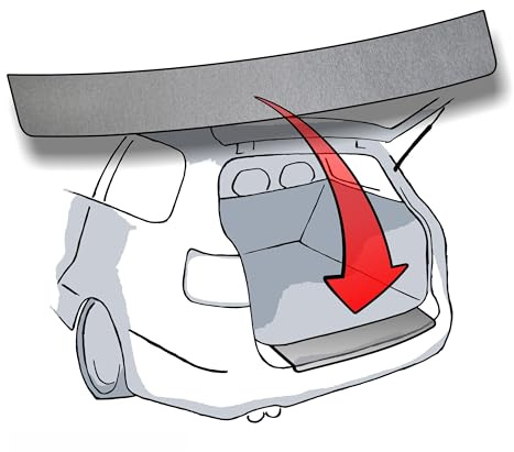 LACKSCHUTZSHOP Ladekantenschutz passend für VW Cross Polo V (Typ 6R ab BJ 2010) - Aluminium gebürstet Silber