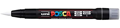 Uni Posca Marker PCF-350 Paint Glass Pen Brush Tip 8mm White