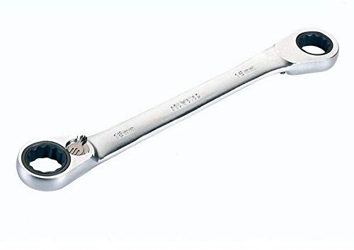 Alyco - Llave de Estrella Acodada con Carraca Reversible, 14x15 mm - 191615
