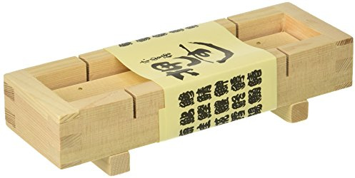 JapanBargain, Wooden Oshizushi Press Mold, Rectangular Pine Sushi Press Box, Japanese Sushi Maker Oshizushihako with Removable Parts, 8.5x2.75