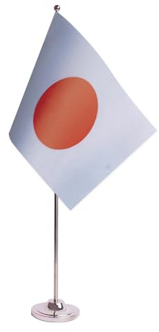 AZ FLAG Japan Table Flag 22x15 cm Japanese Satin Metal Base