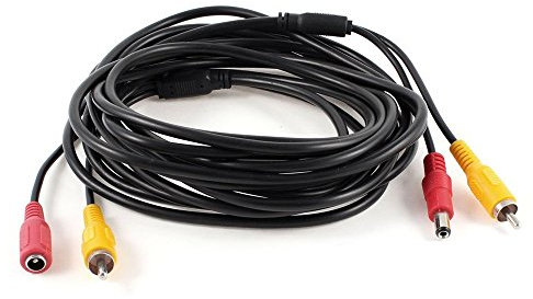 Rückfahrkamera Kabel Cinch RCA 10 Meter länge mit 12V DC Stromversorgung Verlängerung YMPA VK-RCAK10