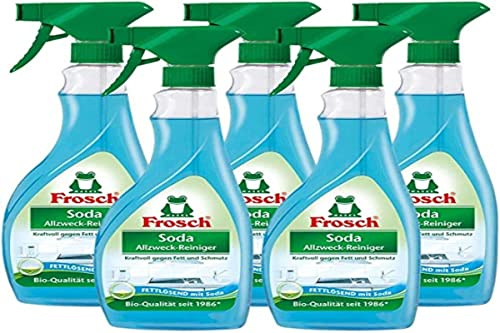 Frosch Soda Allzweck-Reiniger - kraftvoller Haushaltsreiniger, wiederverwendbare Sprühflasche, 5er Pack (5 x 500 ml)