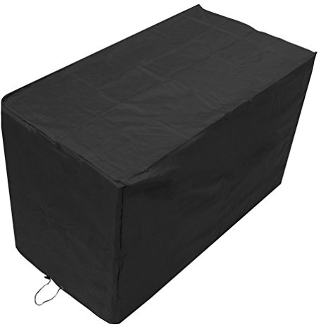 Woodside Black Square Bistro Waterproof Outdoor Garden Patio Furniture Set Cover Heavy Duty 600D Material 1.5m x 0.7m x 0.92m/5ft x 2.3ft x 3ft 5 YEAR GUARANTEE