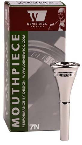 Denis Wick French Horn Narrow Rim Classic Mouthpiece Silver Plated 7N | French Horn Mouthpiece for Players of All Levels | Large Sound with a Full Rich Tone | Cup 17mm | Rim 3.85mm | Throat 4.5mm