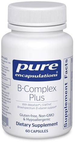 Pure Encapsulations B-Complex Plus - B Vitamins Supplement to Support Neurological Health, Cardiovascular Health, Energy Levels & Nervous System Support* - with Vitamin B12 & More - 60 Capsules